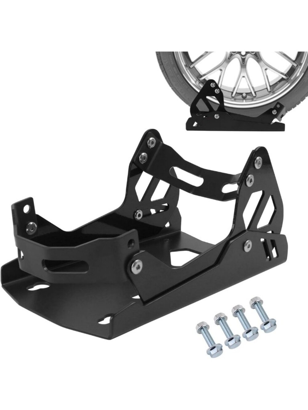 Heavy-Duty Motorcycle Wheel Chock - 1800 lbs Capacity, Portable & Adjustable